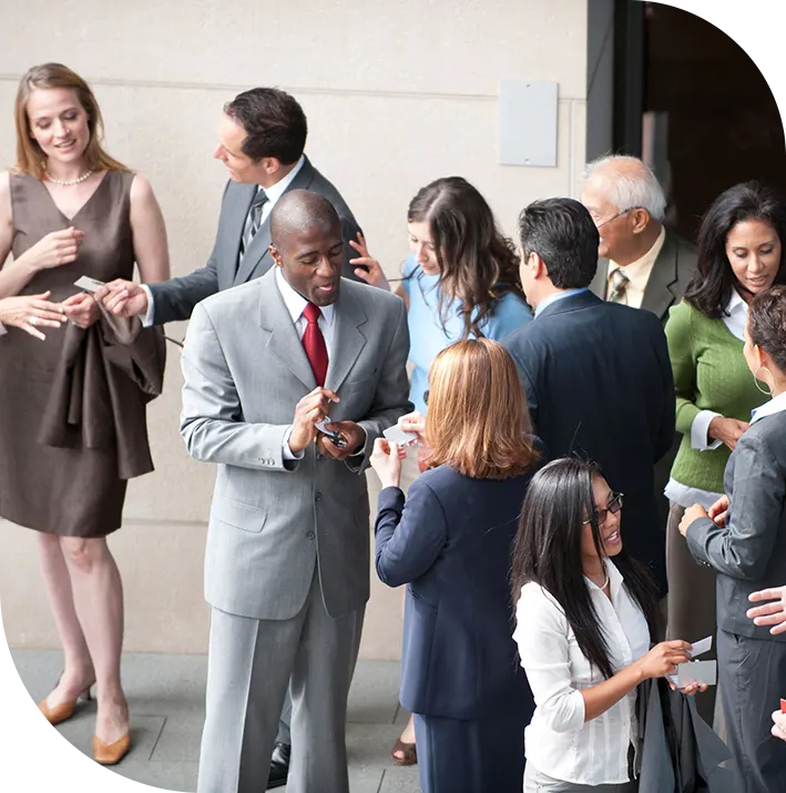 Local business owners connecting and sharing referrals